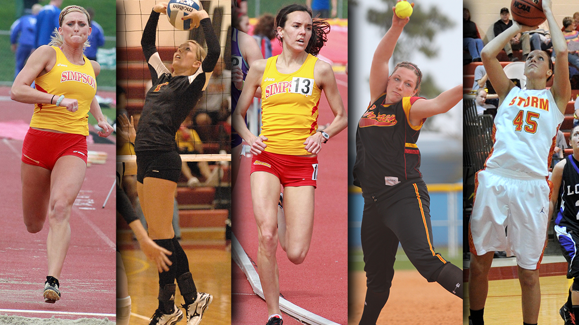 (L to R) Kinsey Bak Schiebout '12, Tara Christensen Wachendorf '10, Catie Ellingson '12, Whitney Oviatt Chapman '10, Stacey Schutjer '12