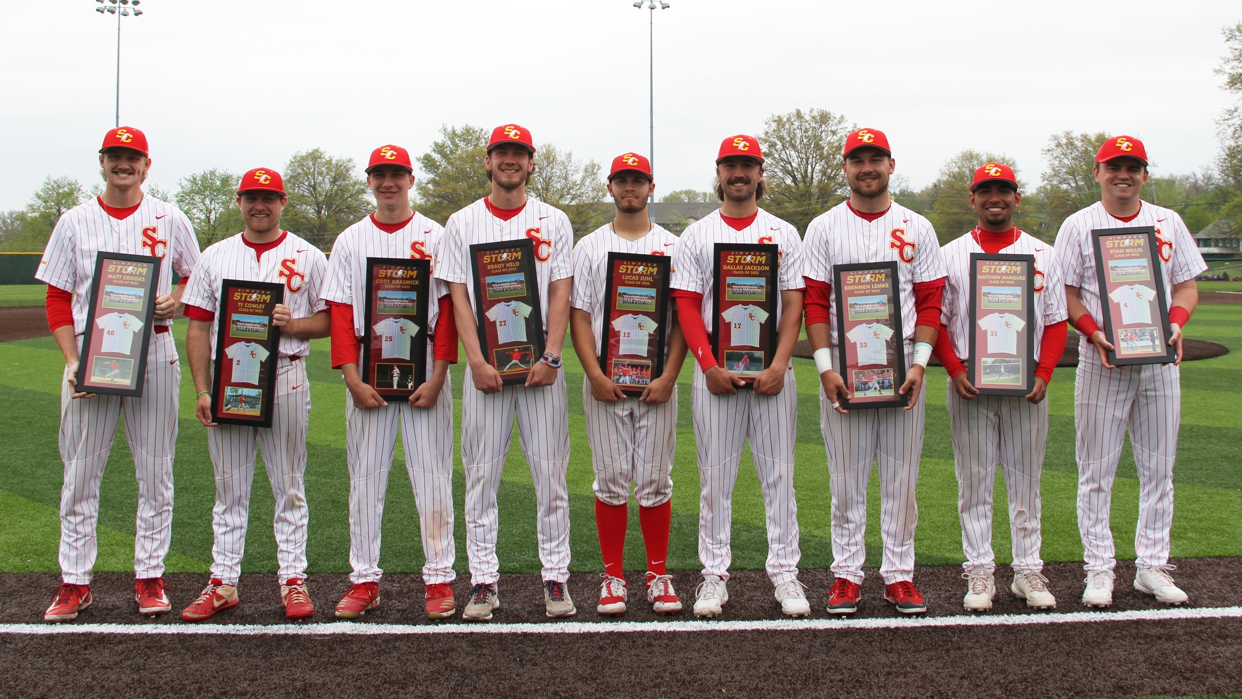 L to R: Max Crooks, Ty Cowley, Cody Grasmick, Brady Held, Lucas Juhl, Dallas Jackson, Brennen Lemke, Matthew Marquez, Ryan Willis (photo by Anna Scott)
