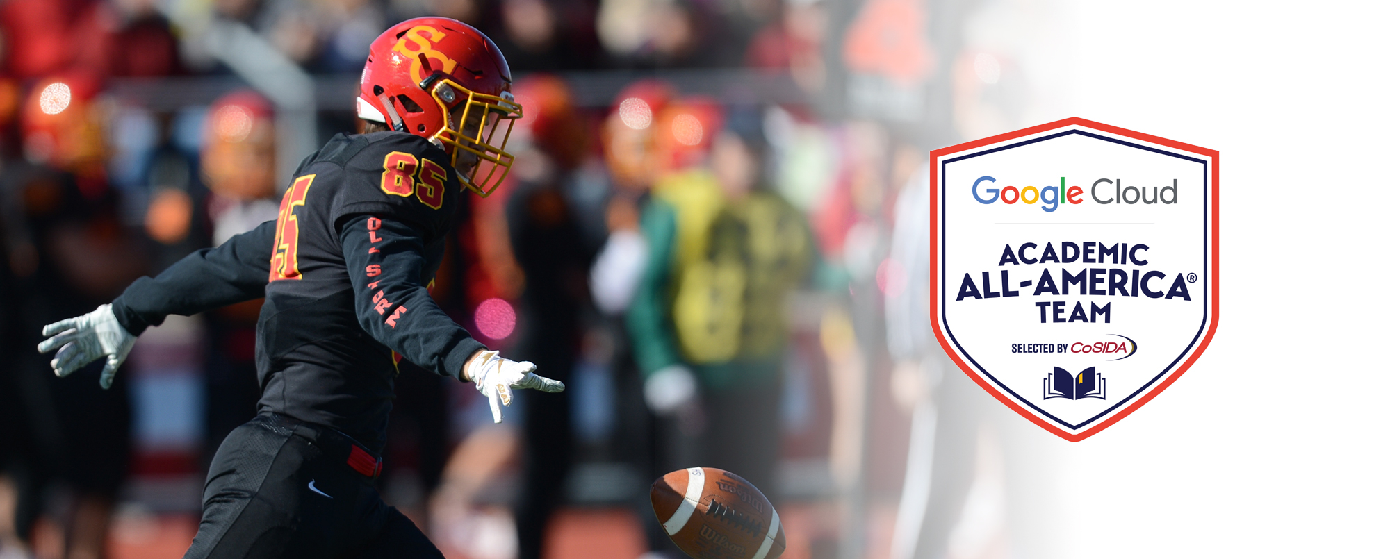 Nathan Hawkins earned 2018 Google Cloud Academic All-America Second Team honors.