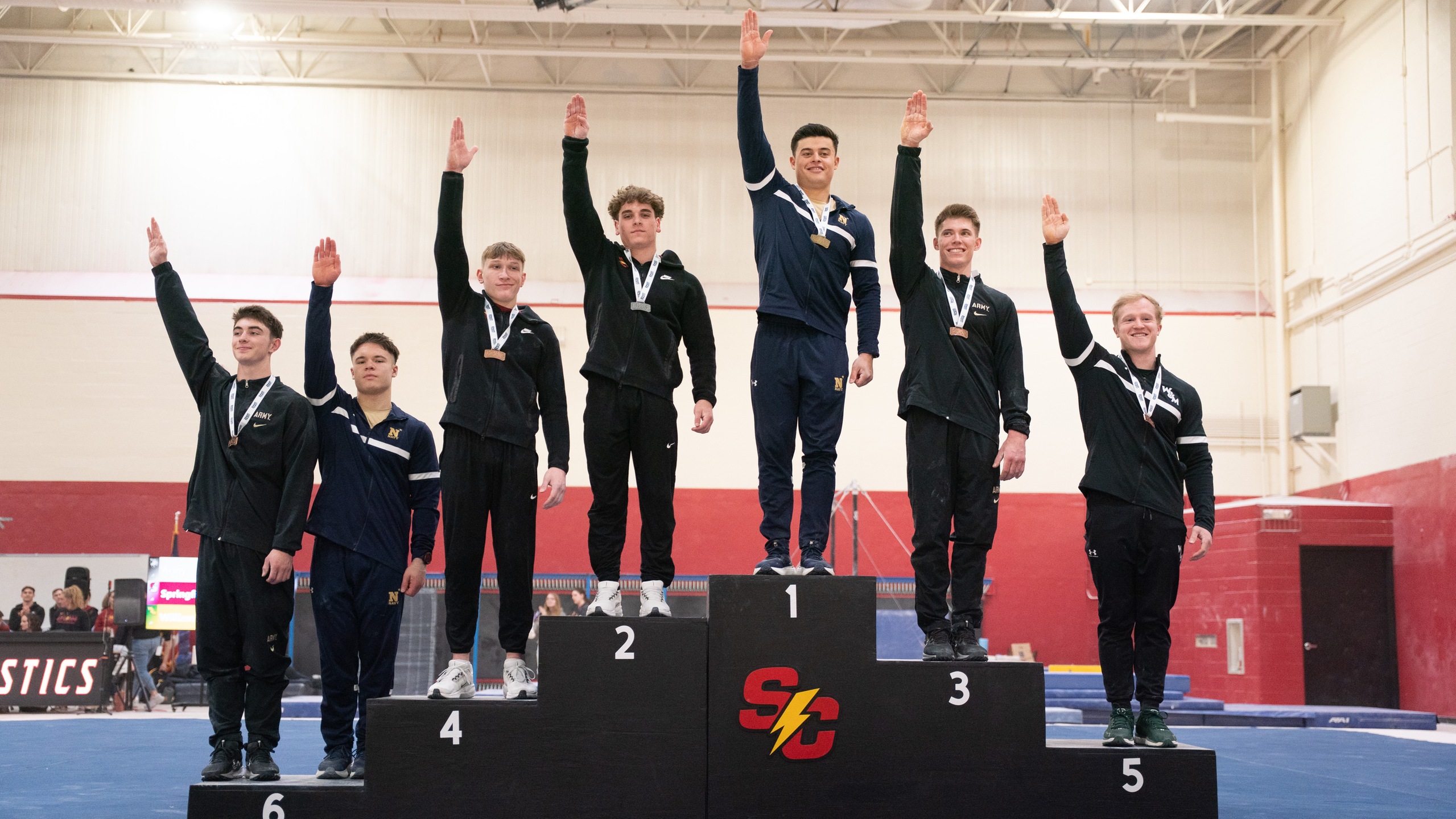 All-ECAC Team on Rings (photo by Frank Novak)