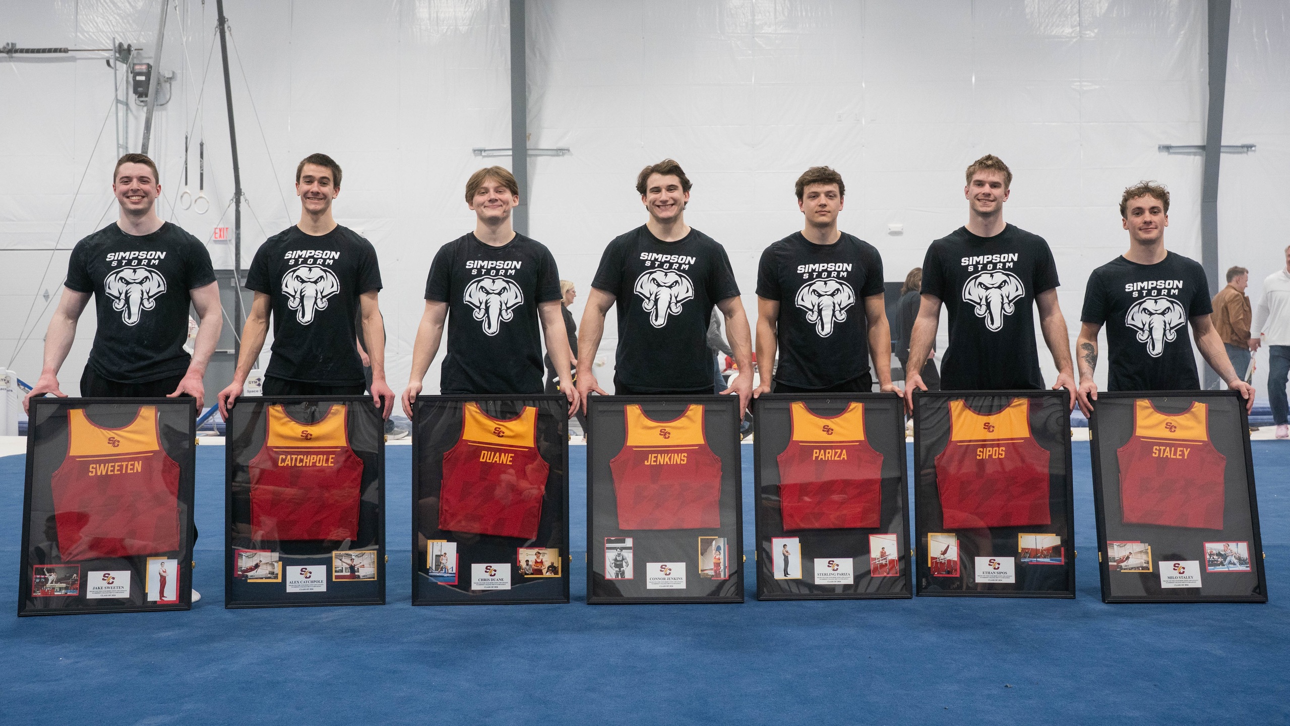 L to R: Jake Sweeten, Alex Catchpole, Chris Duane, Connor Jenkins, Sterling Pariza, Ethan Sipos, Milo Staley (photo by Frank Novak)