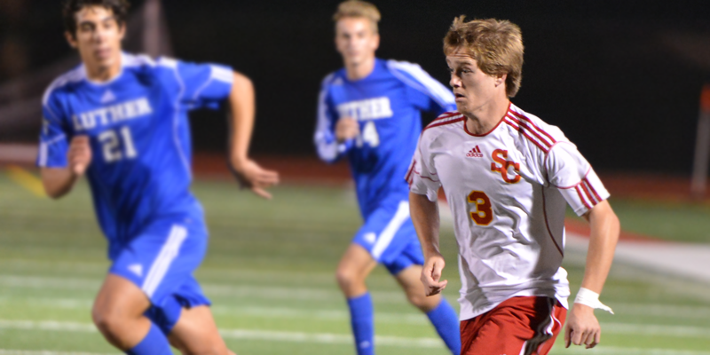 Men's soccer uses second half flurry to beat Coe