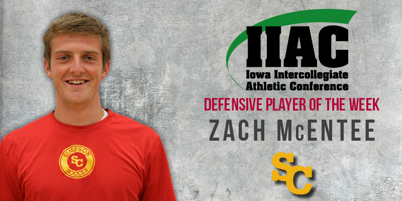 McEntee named IIAC Defensive Player of the Week