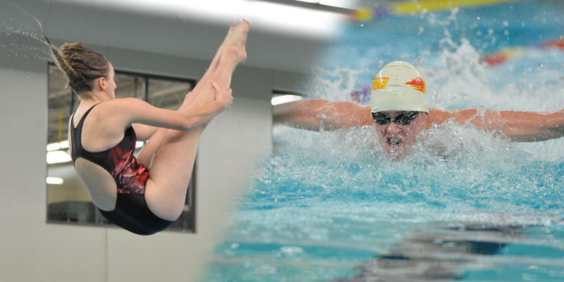 Swimming and diving wins three events in Iowa Lakes dual